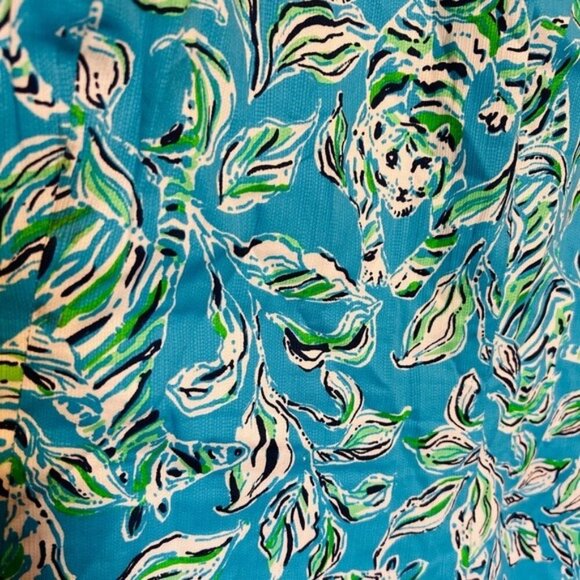 Lilly Pulitzer Turquoise Oasis Outta Line Engineered white Lace Shift dress Sz 8 - Picture 4 of 12